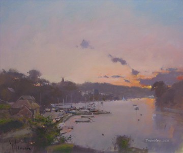 風景 Painting - イェルム・ノス・メイヨーの抽象的な海の風景に沈む夕日